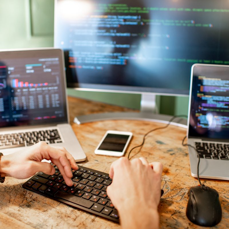 Informatico programando.